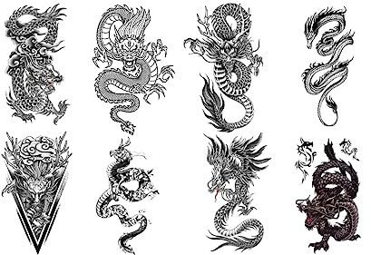 Dragon Tatouage Dragon Faux tatouages pour homme Dragon 8