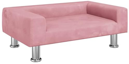 vidaXL Hundebett, Hundekissen mit weicher Polsterung, Hundesofa Hundecouch für kleine Hunde Haustiere, Haustierbett Katzenbett, Rosa Samt