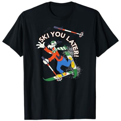 Disney Goofy Winter Sports Skiing Retro Ski You Later T-Shirt
