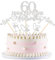 Blumomon 25Pcs 60th Wedding Anniversary Cake Toppers Silver Glitter 60th Diamond Weddding Anniversary Heart Cake Decoration for Celebration 60th Wedding Anniversary Party Supplies