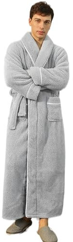MdybF Vestaglia Manica Lunga Da Uomo A Camion Invernale Calda Girare Il Collare Da Bagno Per Uomo Abito In Pile Solido Per Maschio-k-m (40-65 Kg)