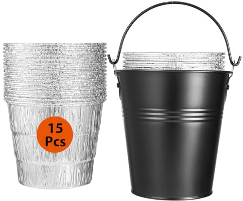 Whaleme 15 Stück Fetteimer und Tropffetteimer HDW152 für Traeger Pro Serie 575/780, 20/22/34 Serie, Ironwood 650/885, Pit Boss etc. Pellets Grill Smoker
