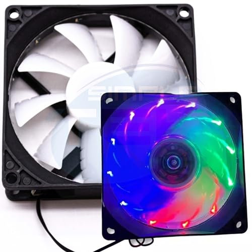 SIMPLETEK Ventilador para juegos para refrigeración de componentes de PC por aire | 80 mm, RGB, 3 pines