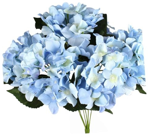 TOPPERFUN Künstliche Hortensien Aus Echtem Stoff Mini-hortensien für Hochzeiten Partys 5 Köpfe Künstliche Blumen Dekorationen