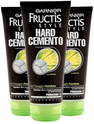 Garnier Fructis Style Gel Cemento Duro 10 Fijación Absoluta, Pack 3x200ml