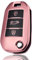 Juttzzei Autoschlüssel Hülle Opel für Peugeot 208 301 307 308 407 Citroen C2 C3 C4 C5 C6 Opel Crossland Corsa F Grandland Zafira Schlüsselhülle, TPU Silikon Opel Corsa F Schlüsselcover-3 Tasten(Rosa)