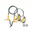 Hydraulisches Scheibenbremsen-Set Mountainbike Vorne Und Hinten 4-Kolben-Hydraulikbremse Links Vorne 800mm Rechts Hinten 1400mm Schlauch Integrierte Bremssättel Aus Alu-Legierung ( Color : Gold , Size
