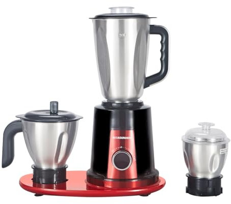 Indian Mixer Grinder, Features 800 Watt Motor Comes with 3 Stainless Steel Jars, For Wet and Dry Spices, Chutneys and Curries