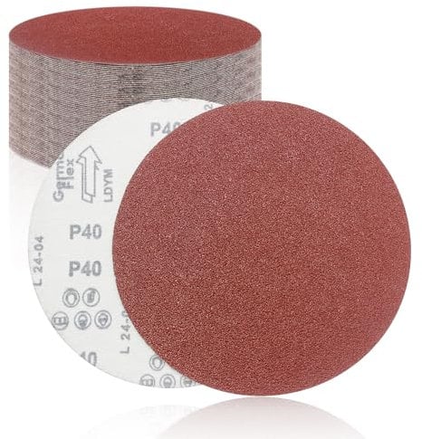 SenmaiTools 30 Stück Schleifpapier 200mm Klett, Schleifscheiben 6 x 40 60 80 120 180 Körnung, 200 mm Schleifscheibe Klett für Tellerschleifer