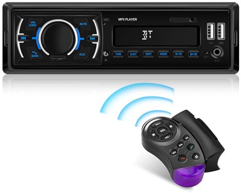 Radio para Coche Podofo 1 DIN con Dab, Reproductor MP3, Bluetooth 5.0, Radio FM, 2 Puertos USB, TF, AUX y Control en el Volante