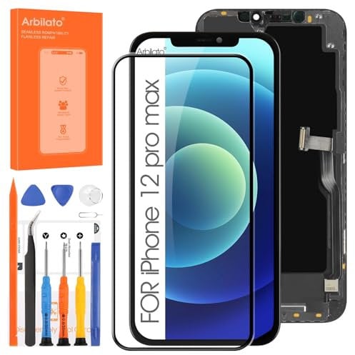 Arbilato Screen Replacement for iPhone 12 Pro Max, LCD Display Digitizer for iPhone A2342,A2410,A2411,A2412 Screen Touch Full Assembly, with Repair Tools for iPhone 12 Pro Max LCD