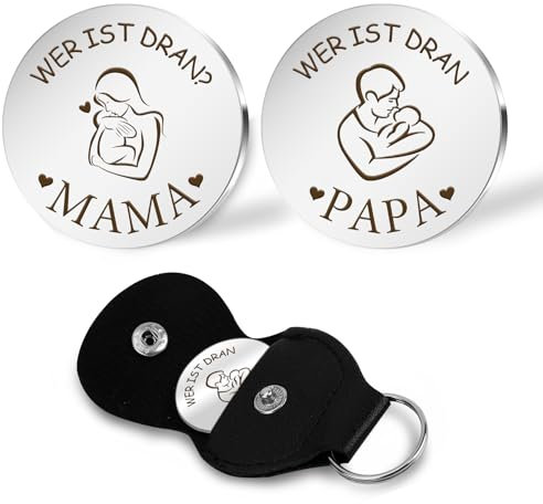Geschenk Für Werdende Mutter,Werdender Papa Geschenk,Baby Geschenk,Geschenke Zur Geburt,Geschenke Für Schwangere,Neugeborenen Geschenk,Taufgeschenke Für Jungs,Entscheidungsmünze Mama Papa