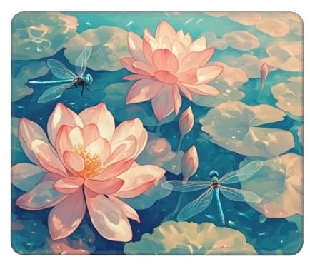 Lotus Tapis de Souris Feuille De Lotus Tapis Souris XXL 240x200mm Tapis de Souris Gaming Accessoire, Lavable, Caoutchouc Antidérapante, Haute Précision et Vitesse, Surface Antidérapante pour Gamer
