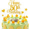 Tyqour Tortendeko 50 Geburtstag Frau Mann, 7 Stück Gold Happy 50th Birthday Cake Topper, Gold Kuchen Deko 50. Geburtstag, 50.Kuchendeko Geburtstag, für 50 Geburtstag Deko Cake Decoration