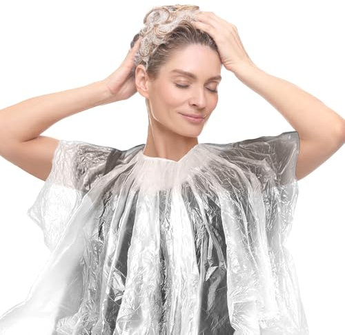 YQQYG 10 Pcs Disposable Hair Color Capes, Waterproof Hair Dye Cape, Capes Salon Cape, Hair Dye and Styling Bibs for Hairdresser Artist Clients 39 X 39 Inches