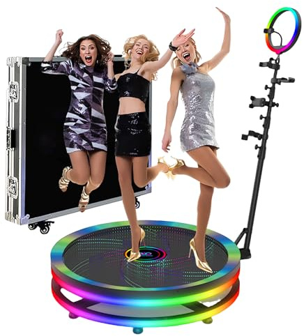 Glas-Fotokabine, 360° mit individuellem Logo, Steuerung per App oder Fernbedienung, perfekt für Partys und Hochzeiten