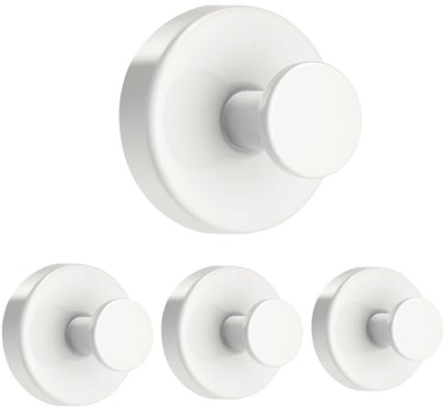 Ganchos para colgar, para ducha, ducha de baño, ganchos con ventosa para ventanas de vidrio, espejo, azulejos, ganchos adhesivos para toallas para colgar bolas de baño, bata, toalla (blanco, paquete