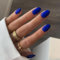 SXVME Royal Blue False Nails Short Oval, Simple Acrylic Press on Nails Short Almond, Elegant Blue Fake Nails Press ons, Natural Glossy Solid Gel Full Cover Almond Stick on Nail For Women Daily Wear