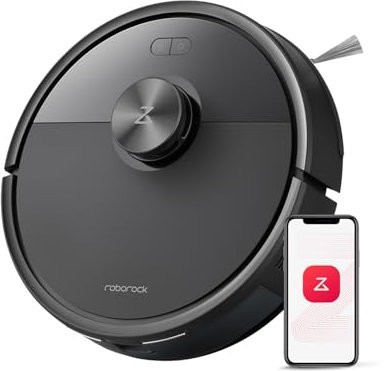 roborock Q7 M5 Robot Vacuum Cleaner With Mop,10,000Pa HyperForce Suction, Dual Anti-Tangle System, PreciSense LiDAR Navigation, APP-Controlled Mopping, Robotic Vacuum ideal for Pet Hair, Black