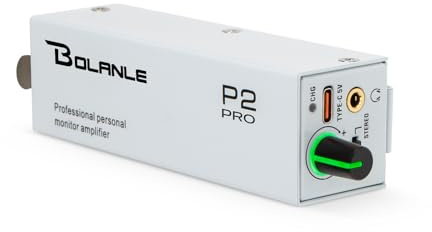 Bolanle P2 PRO Amplificateur de moniteur intra-auriculaire portable USB-C, batterie 5 V CC/AAA