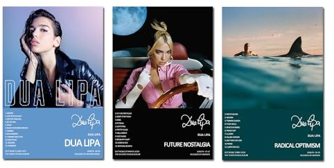 DEHEMUKA Dua Lipa Poster mit Albumcover, limitierte Auflage, ungerahmt, 20 x 30 cm, Leinwandposter, Wandkunst, Dekordruck, Bild, Gemälde für Wohnzimmer, Schlafzimmer, Dekoration