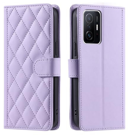 Custodia a libro per smartphone Compatibile con Xiaomi 11T/ 11T Pro Custodia a Portafoglio con Porta Carte di Credito, Tracolla da Polso Magnetica in Morbida Pelle PU, Flip Folio Book Custodia in Pell
