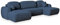 Masseno Ecksofa Savona P mit Schlaffunktion U-Form, Sofa mit Bettkasten, Wohnzimmersofa, Couch, Soffa, Bettsofa, Couchgarnitur- Blau, POSO 05