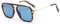 H HELMUT JUST Trendy Vintage Aviador Gafas de sol cuadradas para Mujeres Hombres Retro 70s (Carey/Azul)