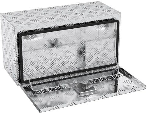 FIVMEN Alubox Truckbox LKW Staukasten mit Schloss & Schlüsseln Staubox Werkzeugkasten Unterbaubox Abschließbare Wasserdichte für PKW Nutzfahrzeuge Anhänger, 76x36x41 cm