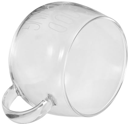 GLEAVI Tazza Vetro per Latte Trasparente con per Colazione Cereal Yogurt e Tè Compatibile con Microonde Design e Multifunzionale