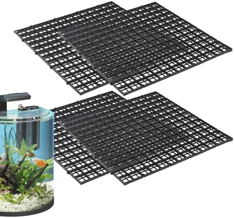 Fischtankdeckel - Aquarium Top Cover, Terrarium Grid Panel | 4PCS-Kapuze Im Scharnierstil Mit LED-Licht-Zugangs-Slot, Energieeffiziente Gartenplattform Für Die Amphibische Tanksicherheit Von Schildkrö
