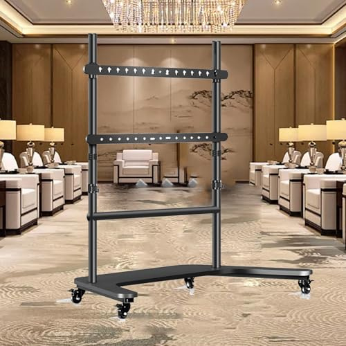 Mobile Tv Cart With Wheels - Height Adjustable Portable Floor Tv Stand, Holds Up To 150Kg/330Lbs, For 42-90 Inch Screen, Max 700X600Mm