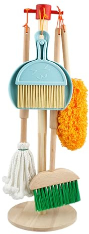 Kit De Limpieza para Niños Pequeños, 6 Herramientas Desmontables Incluyendo Escoba, Fregona, Pretend Home Productos Niñas Y Niños, Mayores