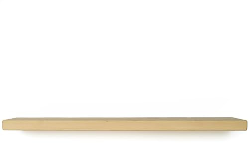 IANPAV Rustic Handmade Floating Shelf, Wall Mounted, 180cm x 14.5cm INVISIBLE Design, Light Oak, Handcrafted Vintage Style