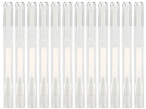 Nagelölstift 3ml Nachfüllbar Weiß PP Drehstift 15 Stück Geschenkideen | Brush Tip, Klarer Behälter, Auslaufsicheres Design, für Reisen, Studioeinsatz und Präzises Auftragen