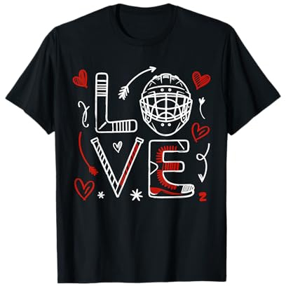 Valentine's Day Love Ice Hokey Item for Hockey Lovers Player T-Shirt
