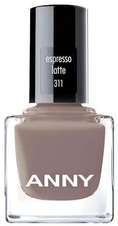 ANNY Nail Polish, Hochwertiger Farb-Nagellack, Warmes Taupebraun | Langanhaltender Glanz, Splitterresistent & schnelltrocknend, Espresso latte, 15ml