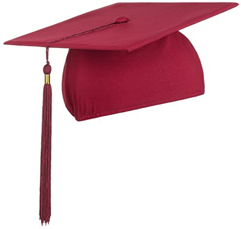 LIERYS Doktorhut (Studentenhut) - 54-61 cm - Hut für Abschlussfeiern vom Studium, Universität, Hochschule, Abitur - Absolventenhut in blau schwarz rot Bordeaux