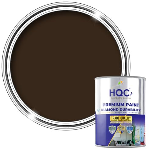 HQC Barn Paint 10L | Garden and Furniture Wood Paint | Outdoor Quick-Drying Protection for Garden Fence | Brown