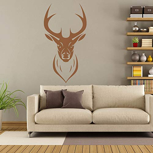 Hirsch Wandtattoo Sticker Aufkleber Wandaufkleber wiederablösbar (40 cm (B) x 74 cm (H), Lehmbraun)