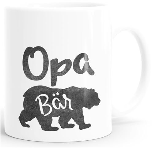 MoonWorks Kaffee-Tasse Opa Bär weiß Unisize