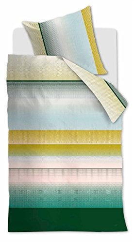 Beddinghouse Mako Satin Bettwäsche 2 teilig Bettbezug 155 x 220 cm Kopfkissenbezug 80 x 80 cm Cocktail Friday 170918 Senn Green