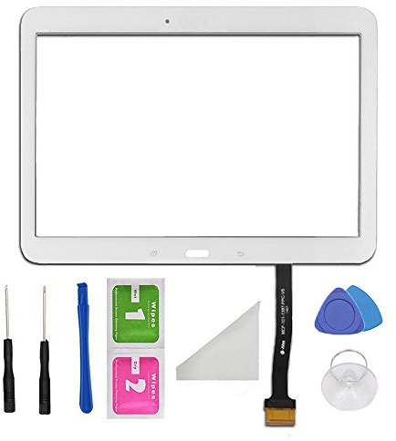 Pantalla Táctil Blanco Digitalizador Panel de Cristal Pieza de Reemplazo Para Samsung Galaxy Tab 4 10.1 SM-T530 T531 T535 Adhesivo Preinstalado y Herramientas