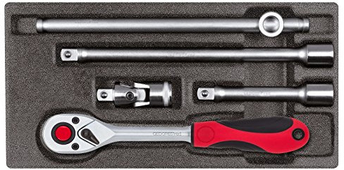 GEDORE red Knarre mit Zubehör 1/2' im 1/3 Schaumstoffmodul, 5-teilig