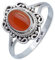 Ring 925 Silber Karneol orange roter Stein Edelstein echt Silber Damen Sterling Silber Geschenk (MRG-122-16-(56))
