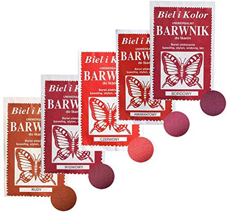 5 x 10g Batikfarbe Textilfarbe Stofffarbe färben, bitte Farbmix wählen, Farbe:Rottöne