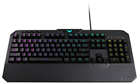 Asus TUF K5 Tastiera Gaming RGB Aura Sync, interruttori tattili Mech-Brane, tasti multimediali e poggiapolsi integrato [Layout Italiano]