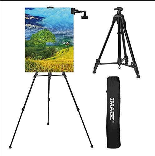 IMAGE Staffelei Aluminium Stativ zum Malen 55-155cm verstellbar stabile Atelierstaffelei für Kuntsmalerei und Werbung mit schwarzer Tragetasche