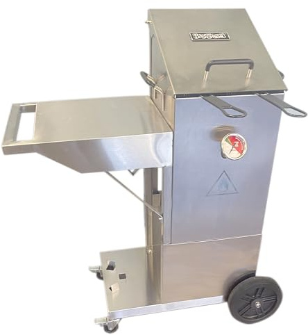 Bayou Classic 700-704 4-gal Stainless Bayou Fryer with Cart Includes 2 Stainless Mesh Baskets Fry Thermometer Drain Valve High Pressure Regulator w/ 48-in Stainless Braided LPG Hose