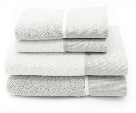 CREOLE Set di asciugamani da bagno, Riga grigio, 4 unità